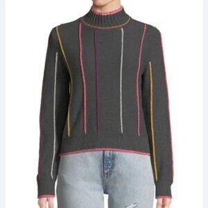 Rag & Bone | Cotton and Cashmere Blend Embroidered Turtleneck Sweater